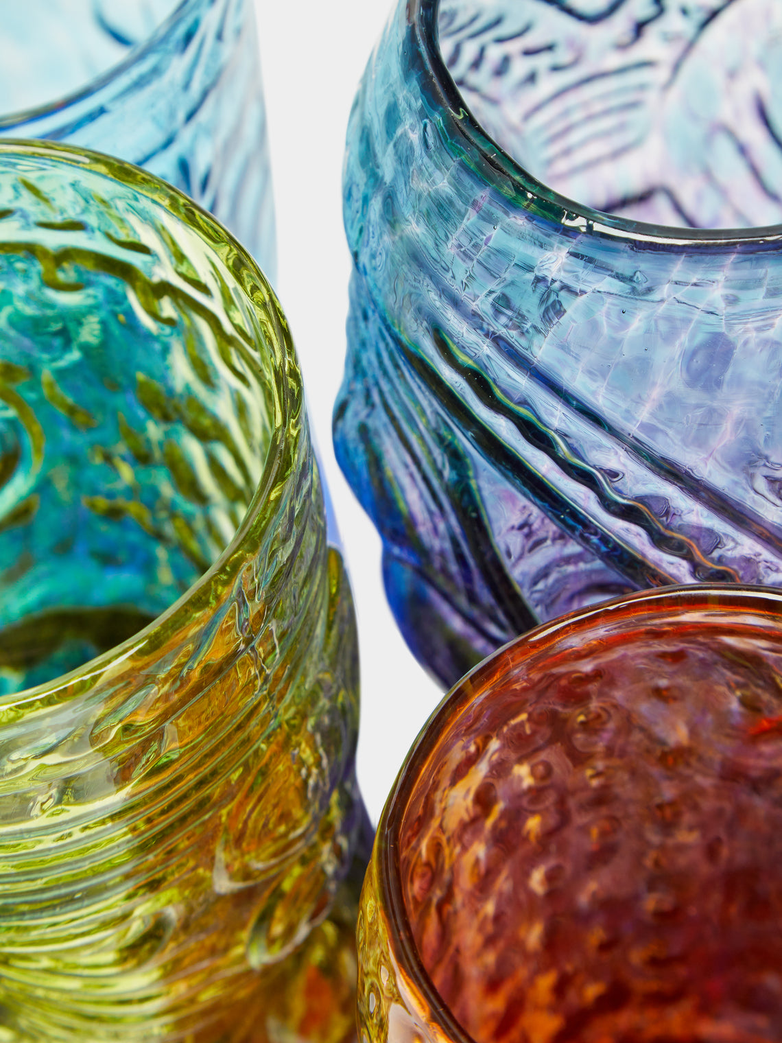Tiki Hand-Blown Highballs (Set of 4)