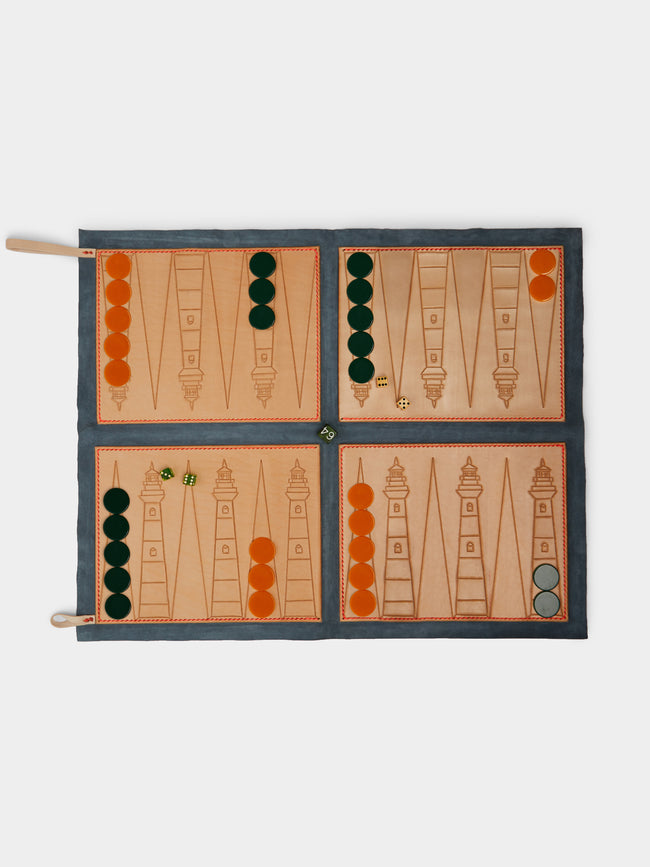 Nick Plant - Lighthouse Leather Travel Backgammon Set -  - ABASK - 