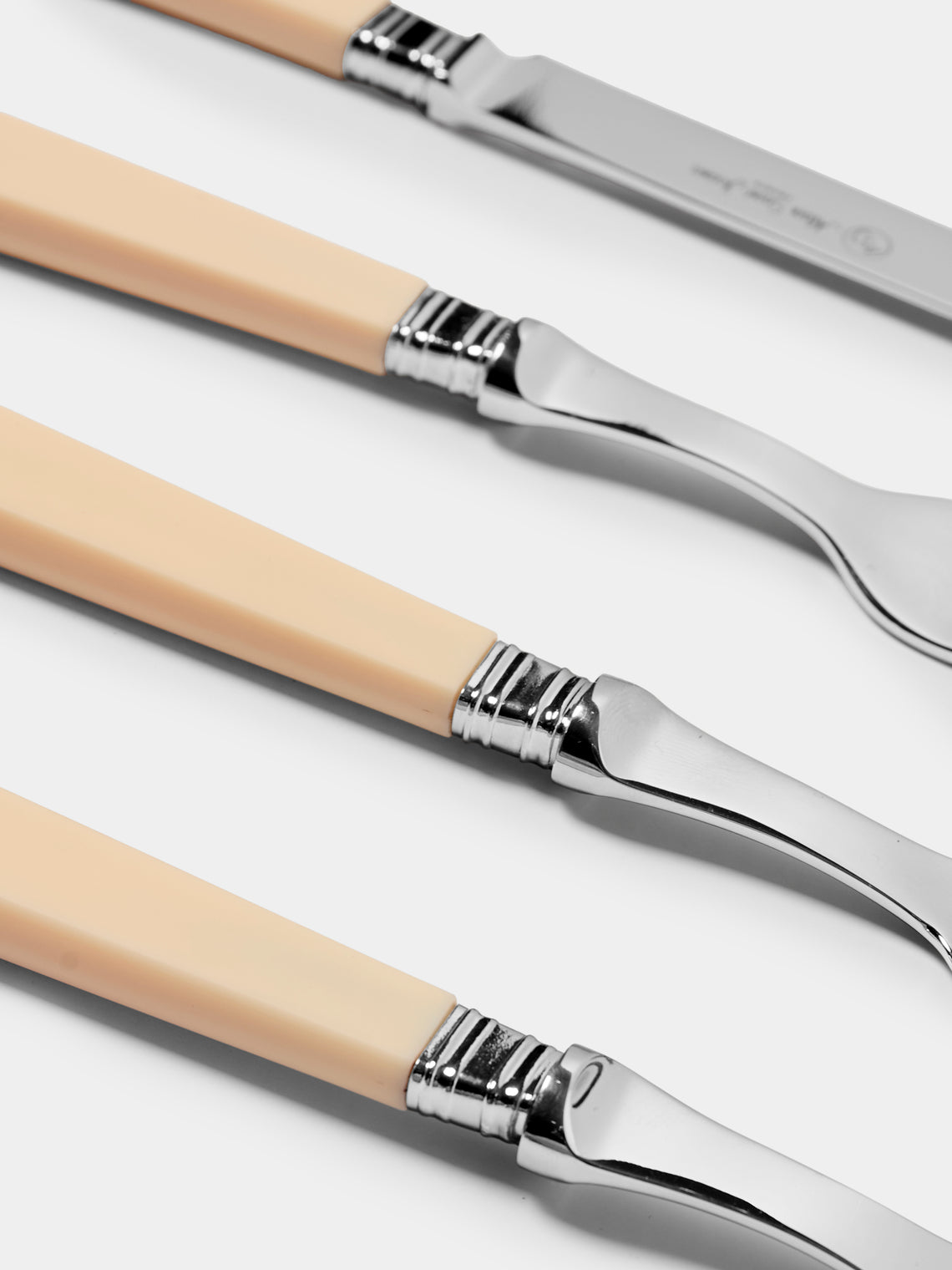 Alain Saint-Joanis - | Set of 4 Pieces | Joyau Resin Starter / Dessert Cutlery - Cream - ABASK