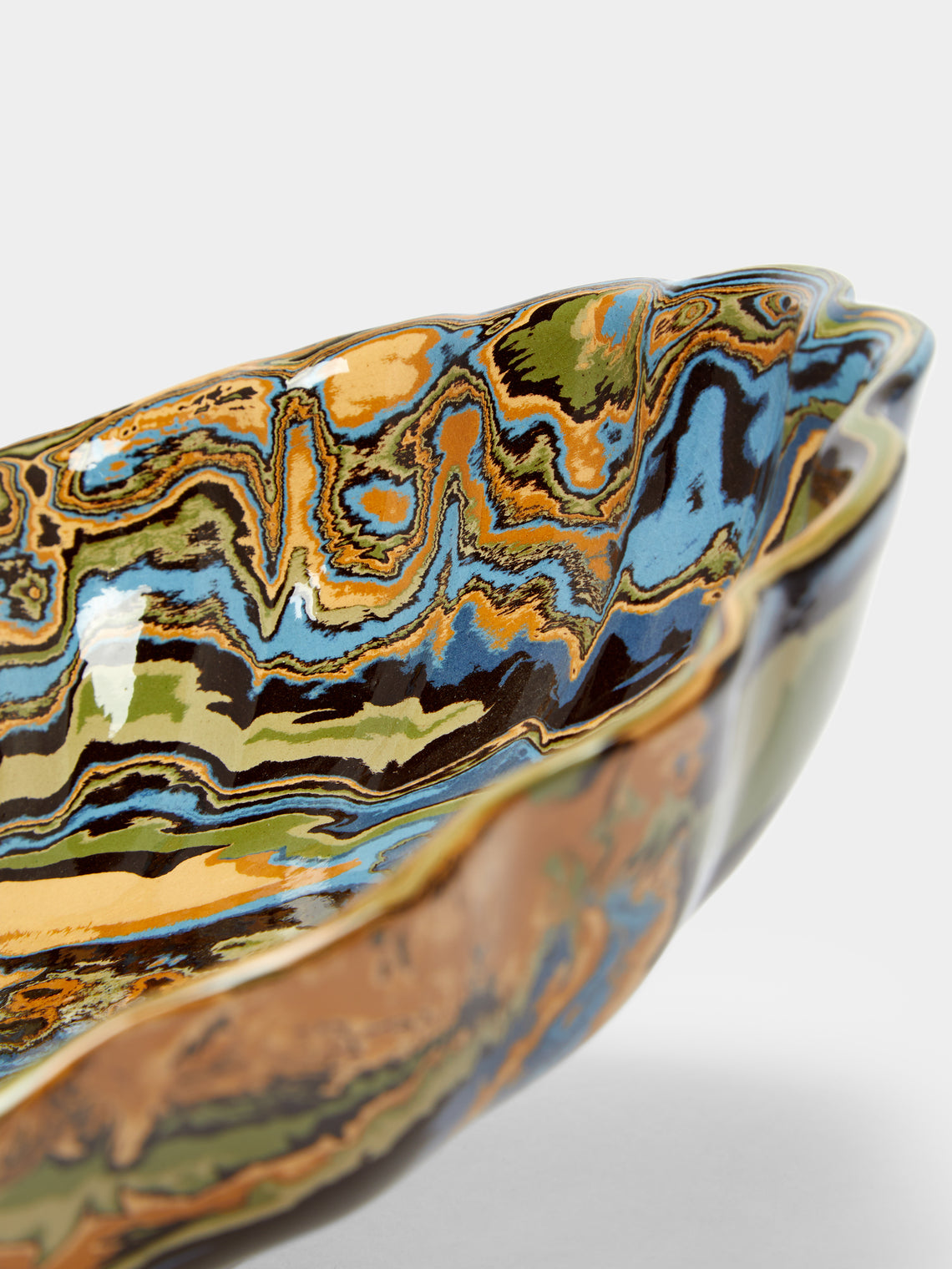 Atelier Saint-André Perrin - Marbled Ceramic Large Serving Plate -  - ABASK