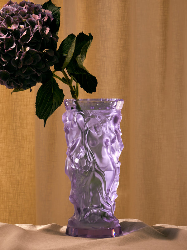 Akua Objects - Michael Hand-Blown Crystal Vase (14.5in/37cm) - Purple - ABASK