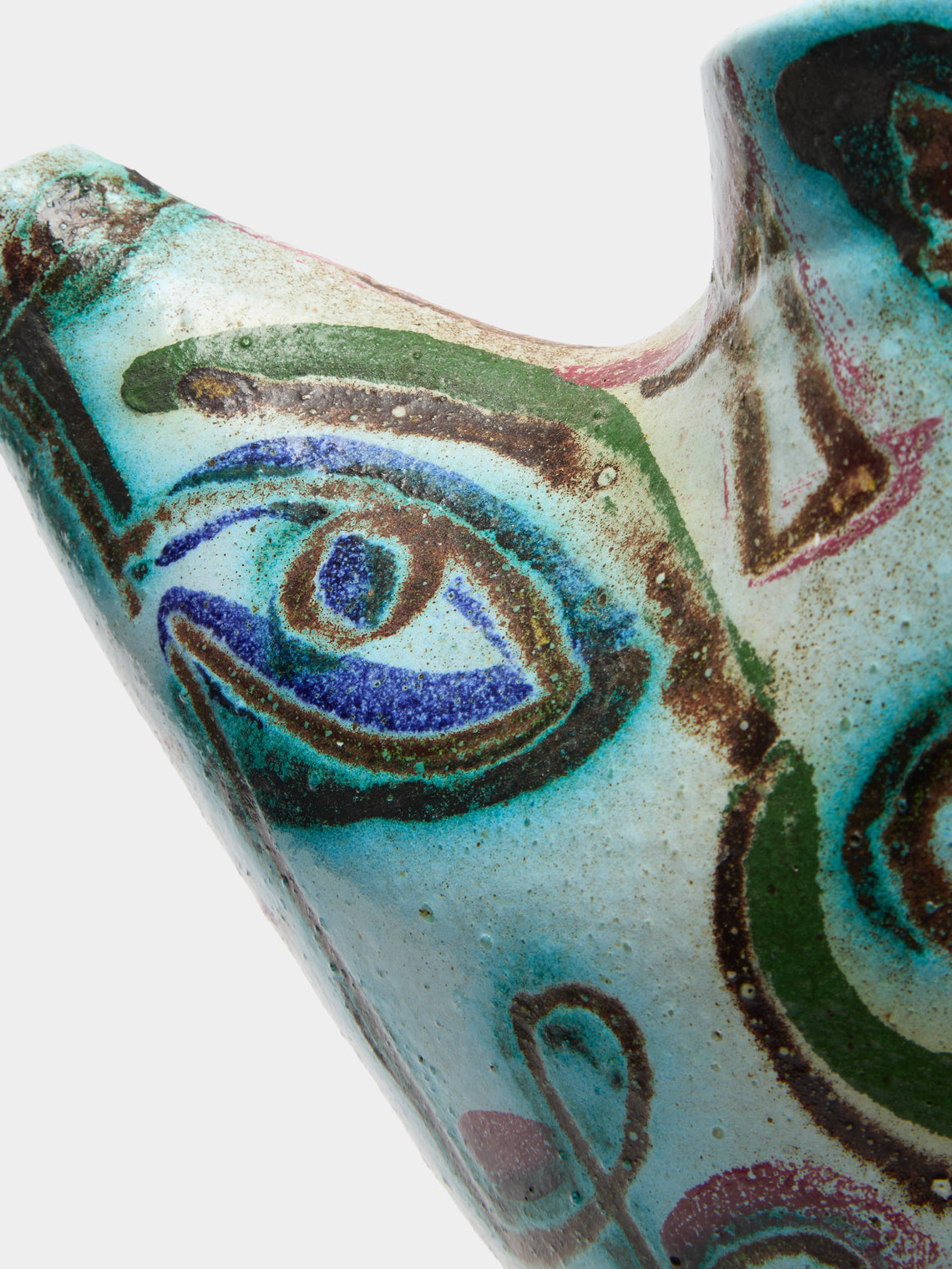 Antique and Vintage - Mid-Century Accolay Ceramic Pitcher - Blue - ABASK