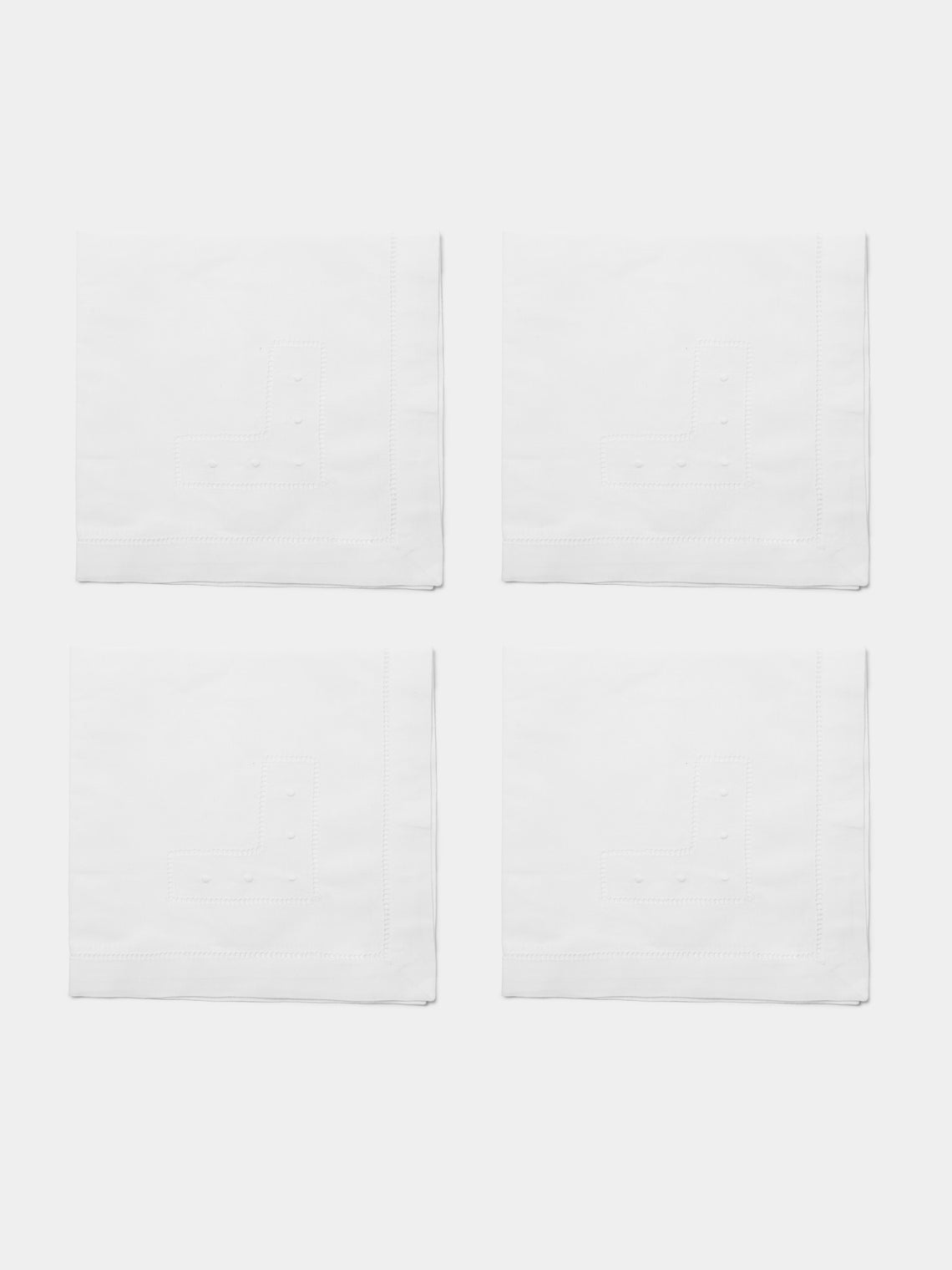 Rolande du Dreuilh Créations - Ramie Cotton Napkins (Set of 4) - White - ABASK - 
