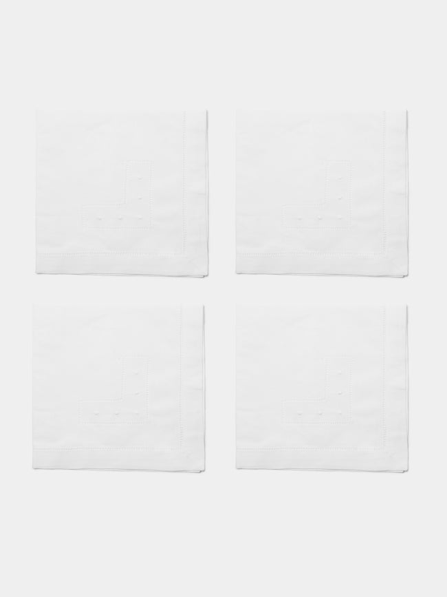 Rolande du Dreuilh Créations - Ramie Cotton Napkins (Set of 4) - White - ABASK - 