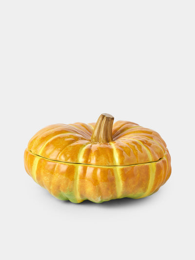 Este Ceramiche - Pumpkin Hand-Painted Ceramic Medium Soup Tureen - Orange - ABASK - 