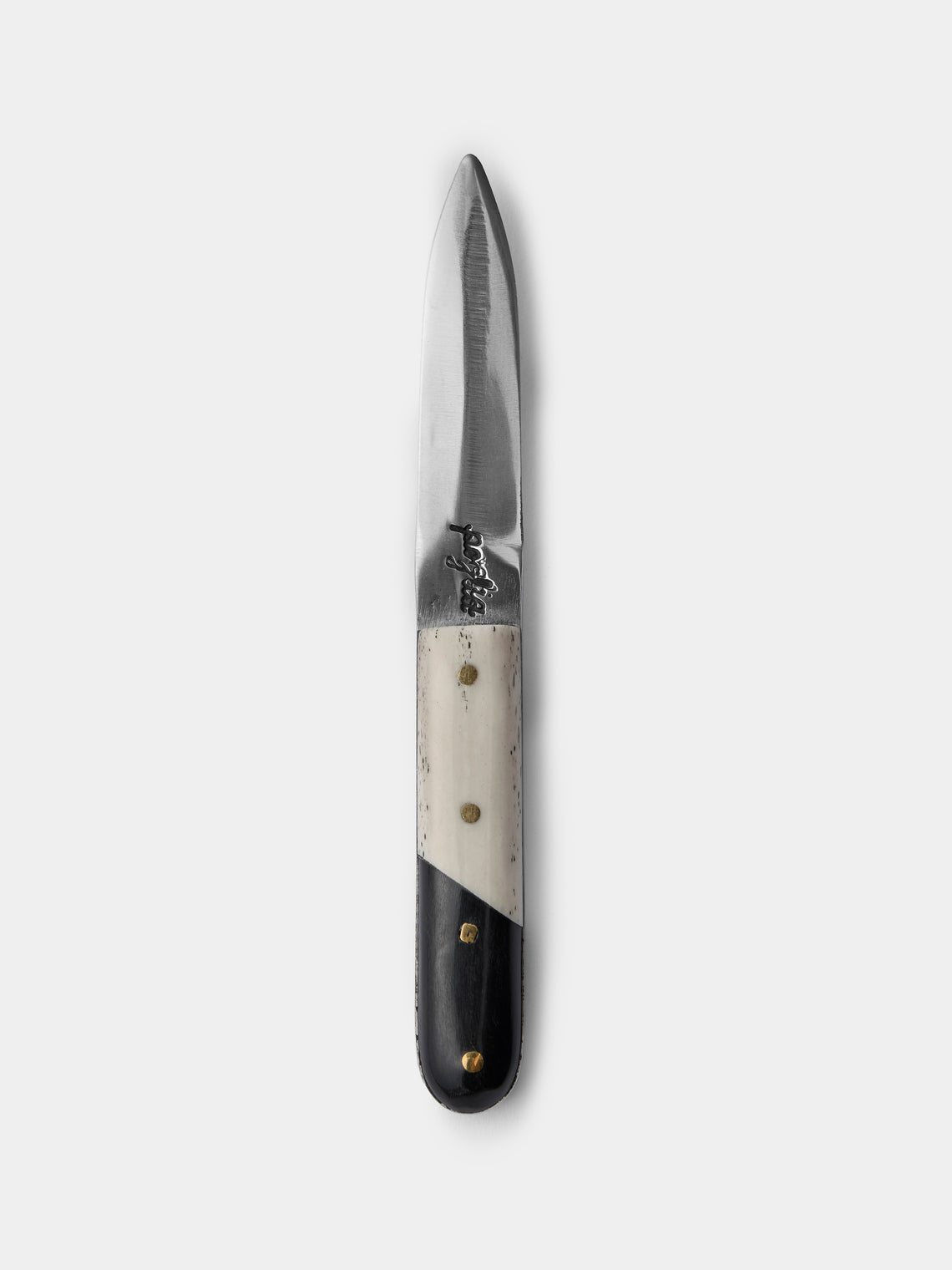 Poglia - | Set of 3 | Horn and Bone Cheese Knives - Black - ABASK