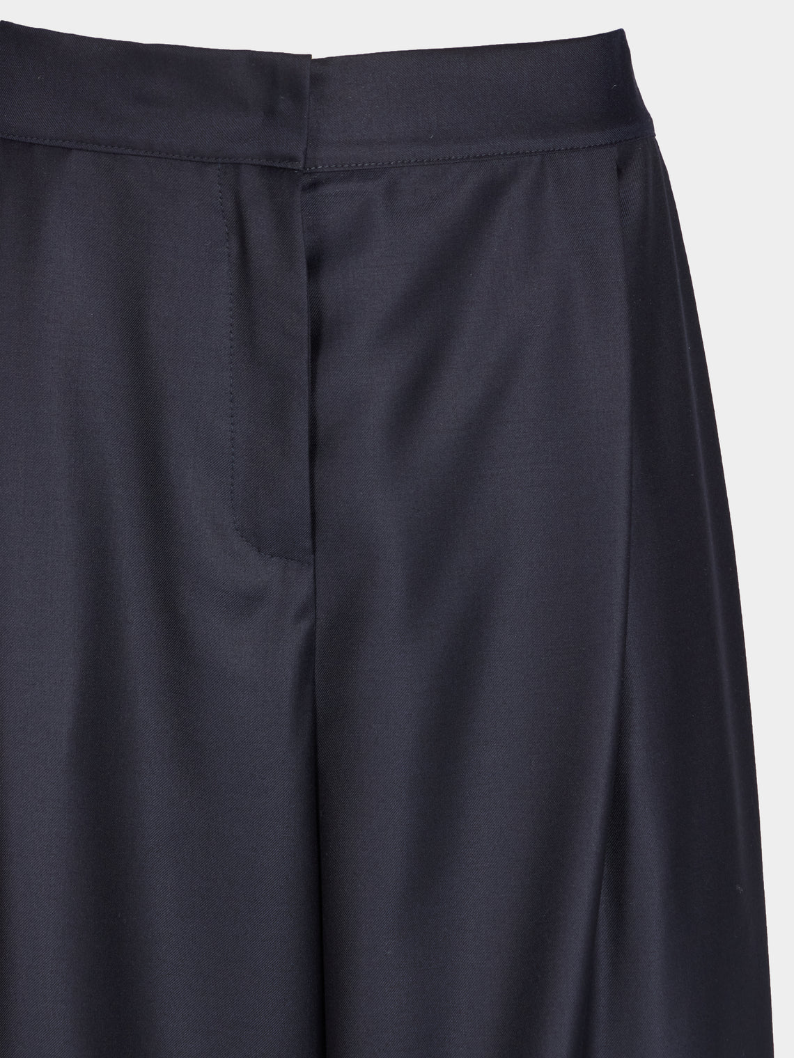 Dusan - Tasmania Wool Wide-Leg Trousers | Size: S - Navy - ABASK