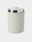 RUDI - Perry Leather Lidded Wastepaper Bin - White - ABASK - 