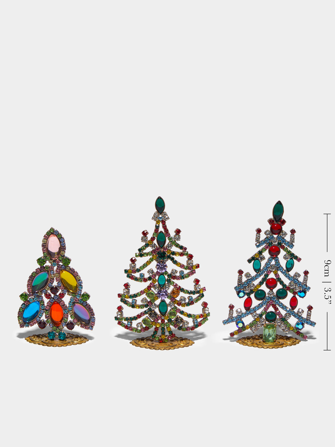 Antique and Vintage - 1930s Czech Jewelled Extra Small Christmas Trees (Set of 3) -  - ABASK