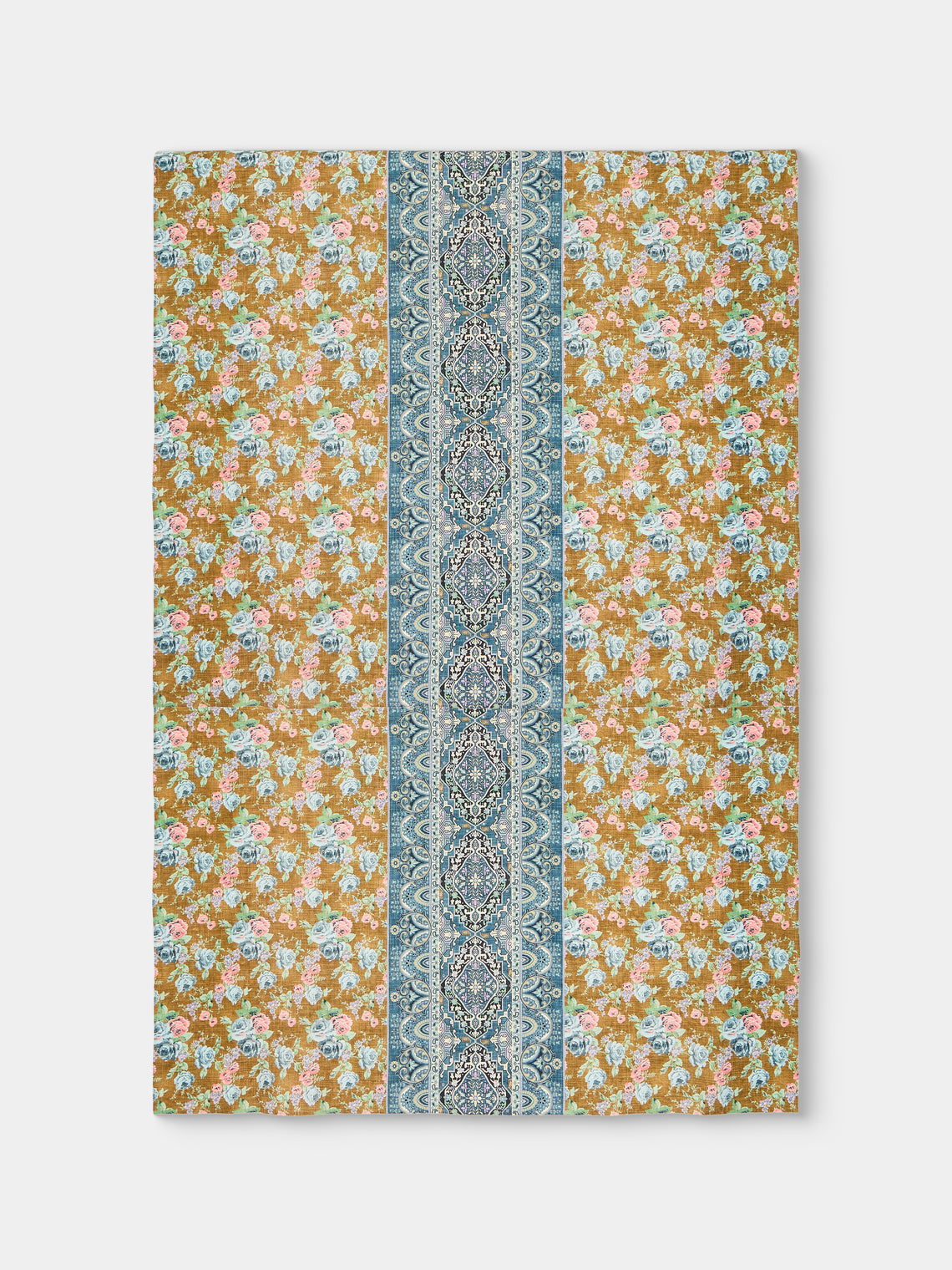 D'Ascoli - Marley Printed Linen Rectangular Tablecloth (138in/3.5m) - Multiple - ABASK