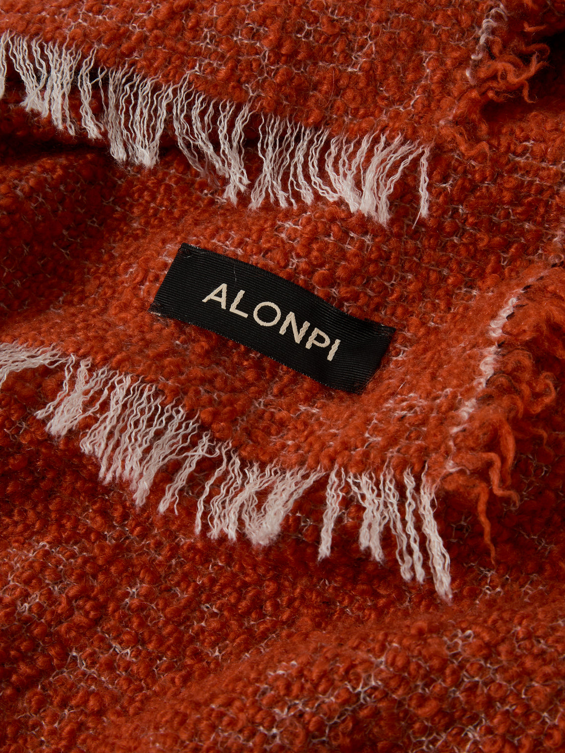 Alonpi - Peaks Cashmere and Silk Throw (78.5in/2m) - Orange - ABASK