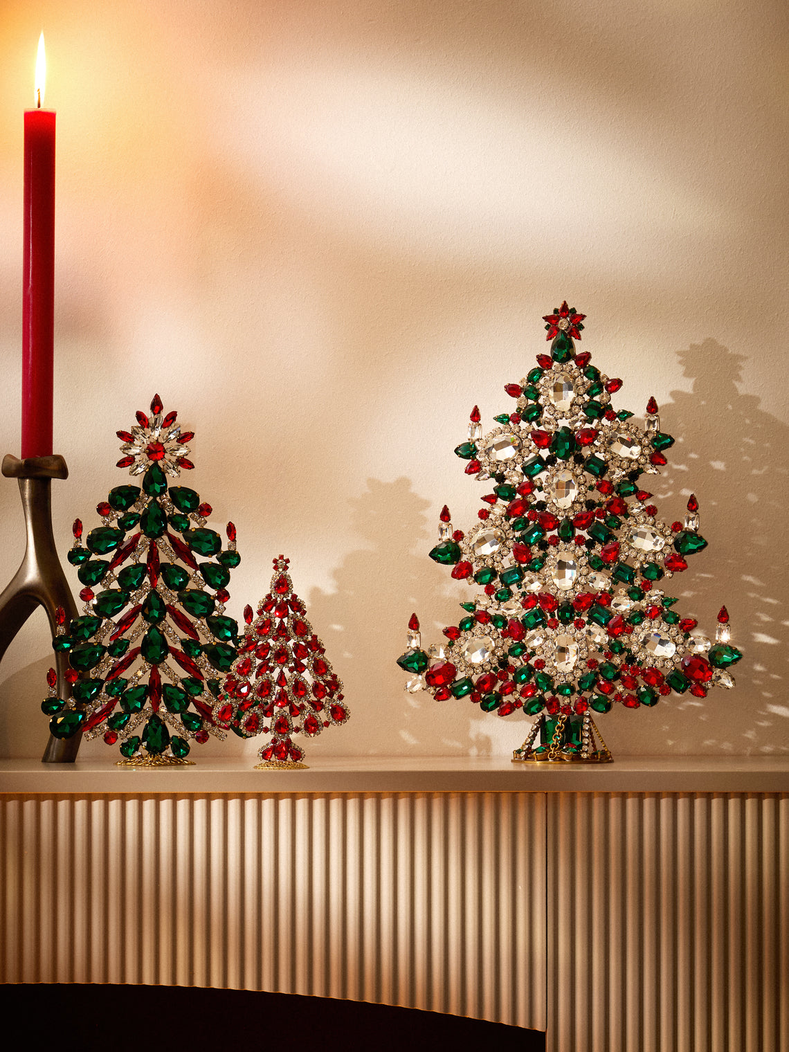 ABASK Decorations - Winter Czech Crystal Tree - Green - ABASK
