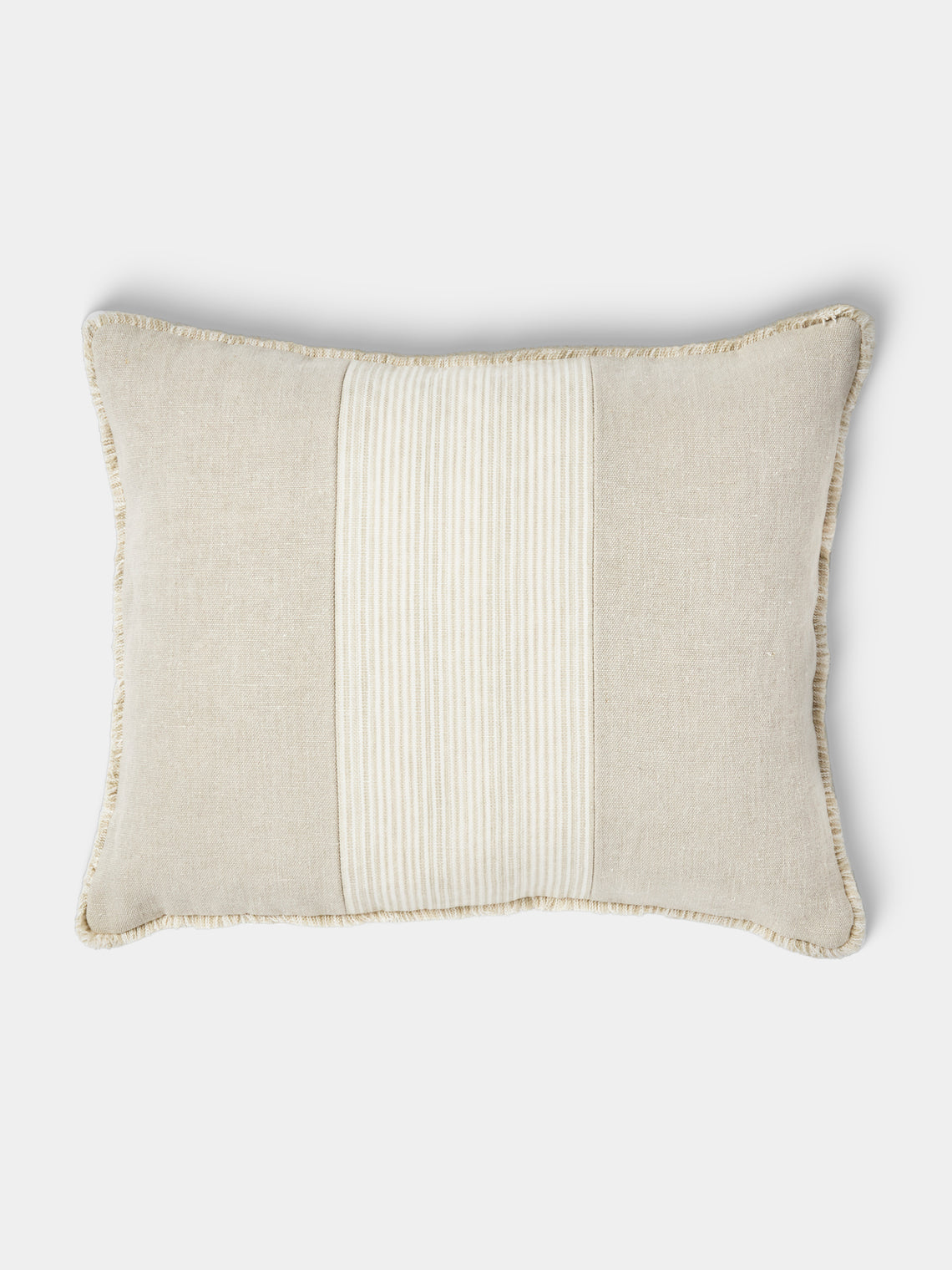 de Le Cuona - Chukka Linen Hunter-Paneled Cushion (19.5in/50cm) - Cream - ABASK - 