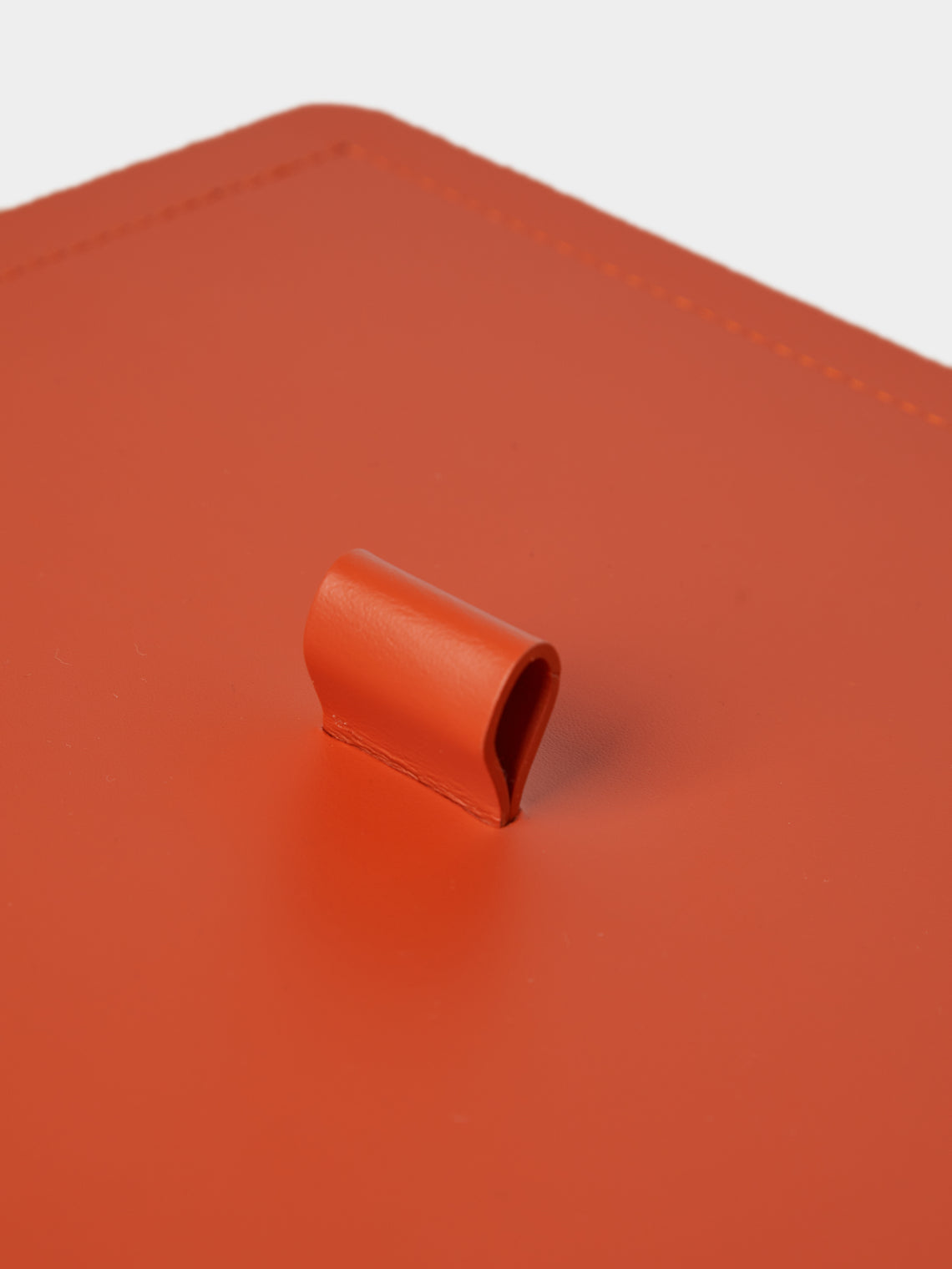 RUDI - Bino Leather Square Lidded Wastepaper Bin - Orange - ABASK
