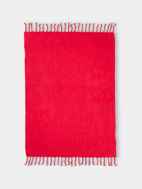 Lena Rewell - Handwoven Solid Mohair King-Size Blanket (118in/3m) - Pink - ABASK - 