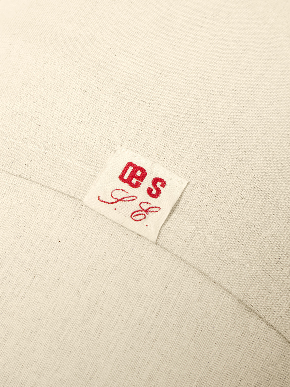 Oeuvres Sensibles - Fruit Bowl Hand-Embroidered Cotton and Hemp Linen Cushion (15.5in/40cm) - Cream - ABASK