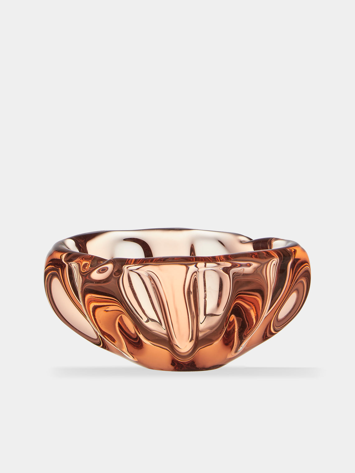 Antique and Vintage - Mid-Century Glass Ashtray - Orange - ABASK - 