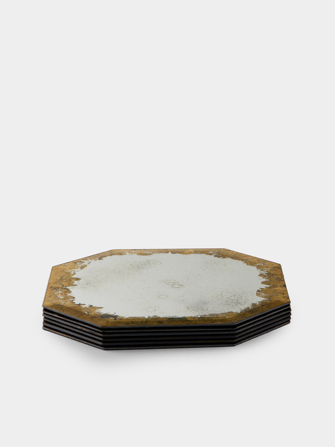 Borgo delle Tovaglie - Octo Mirrored Glass Placemats (Set of 6) - Silver - ABASK