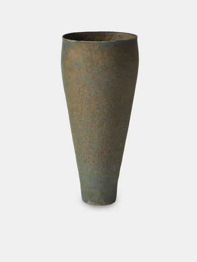 Linda Ouhbi - 01/2020 Hand-Built Stoneware Vase (14in/35cm) - Blue - ABASK - 
