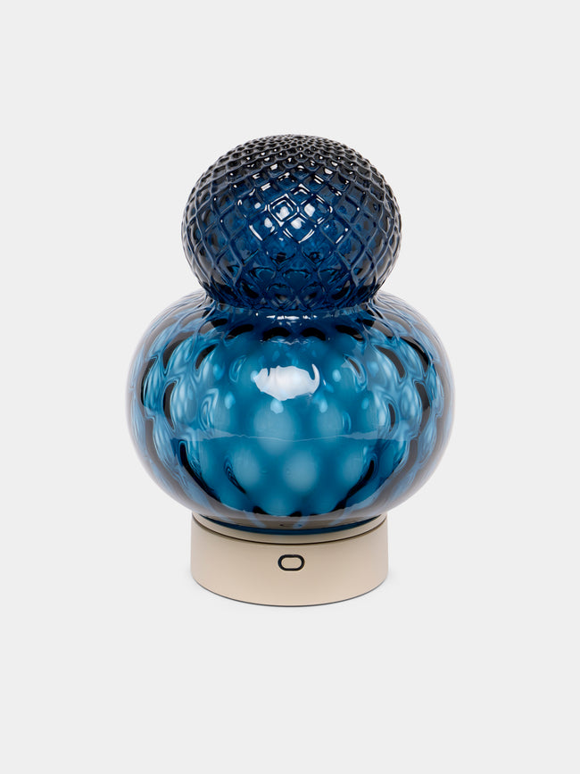 NasonMoretti - Bibendum Hand-Blown Murano Glass Portable Table Light - Blue - ABASK - 