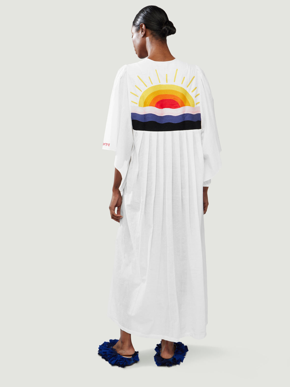 Kilometre Paris - Crab Embroidered Cotton Dress | One Size - White - ABASK