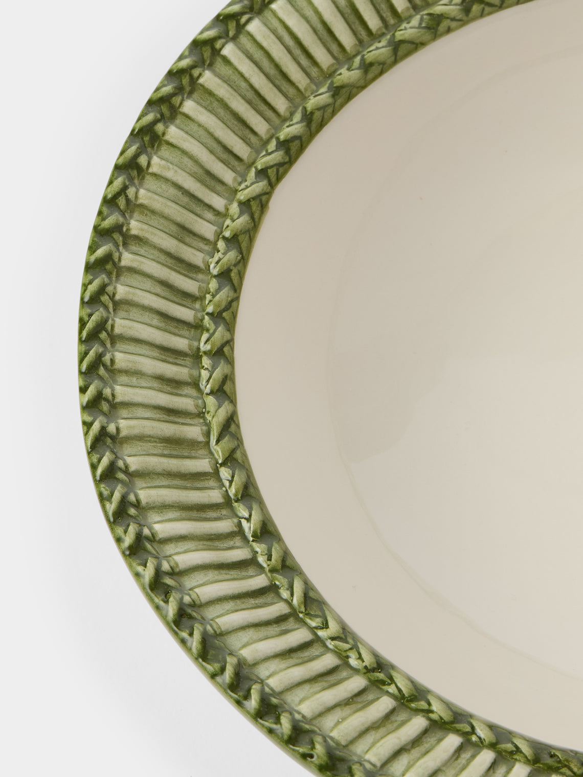 Tessalume Ceramiche - Wicker Hand-Painted Ceramic Small Salad Bowl - Light Green - ABASK