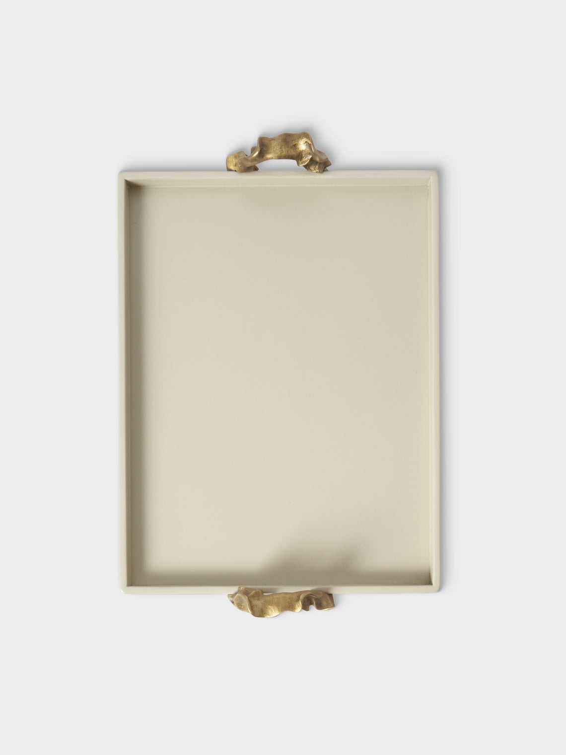 Viya - Saffron Lacquered Wood Towel Tray (14.5in/37cm) - Ivory - ABASK