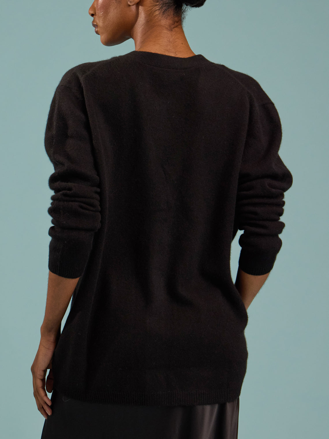 Denis Colomb - Cashmere Boyfriend Cardigan | Size: S - Black - ABASK