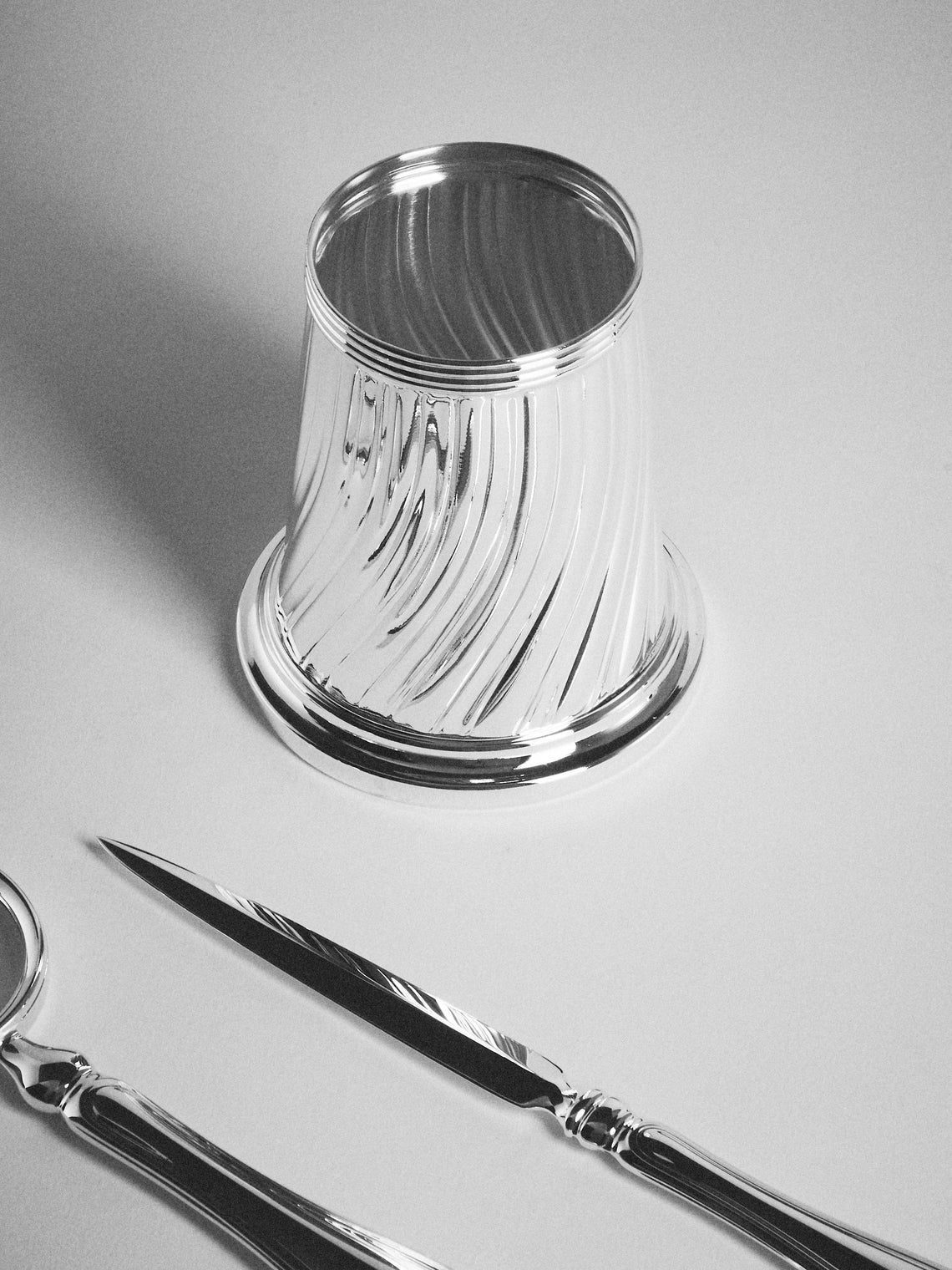 Greggio - Twisted Silver-Plated Pen Pot - Silver - ABASK