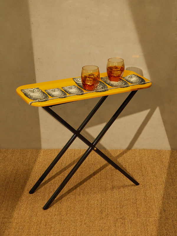 Fornasetti - Leather and Iron Tray Holder - Black - ABASK