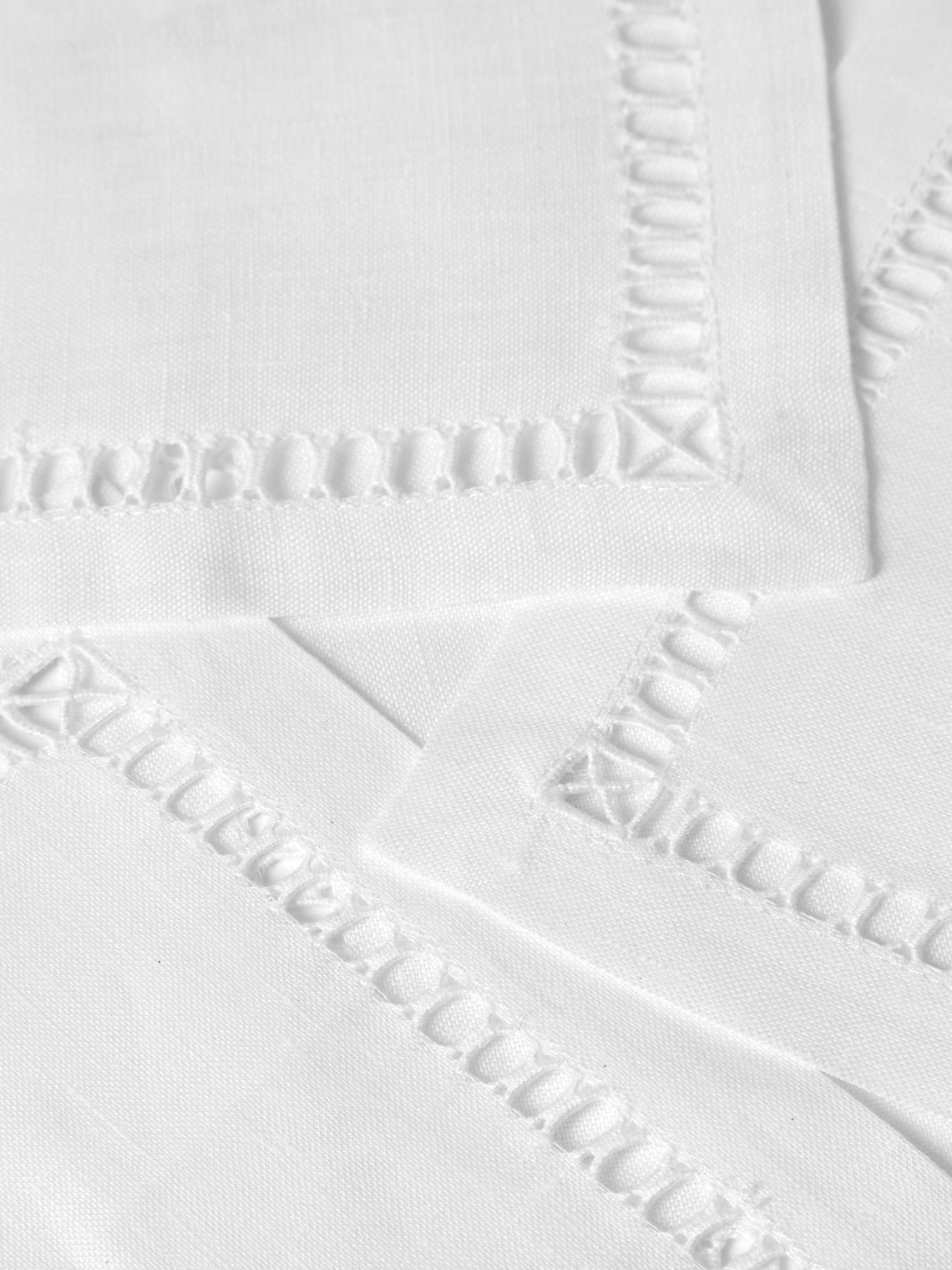 Los Encajeros - Tokyo Linen Cocktail Napkins (Set of 6) - White - ABASK