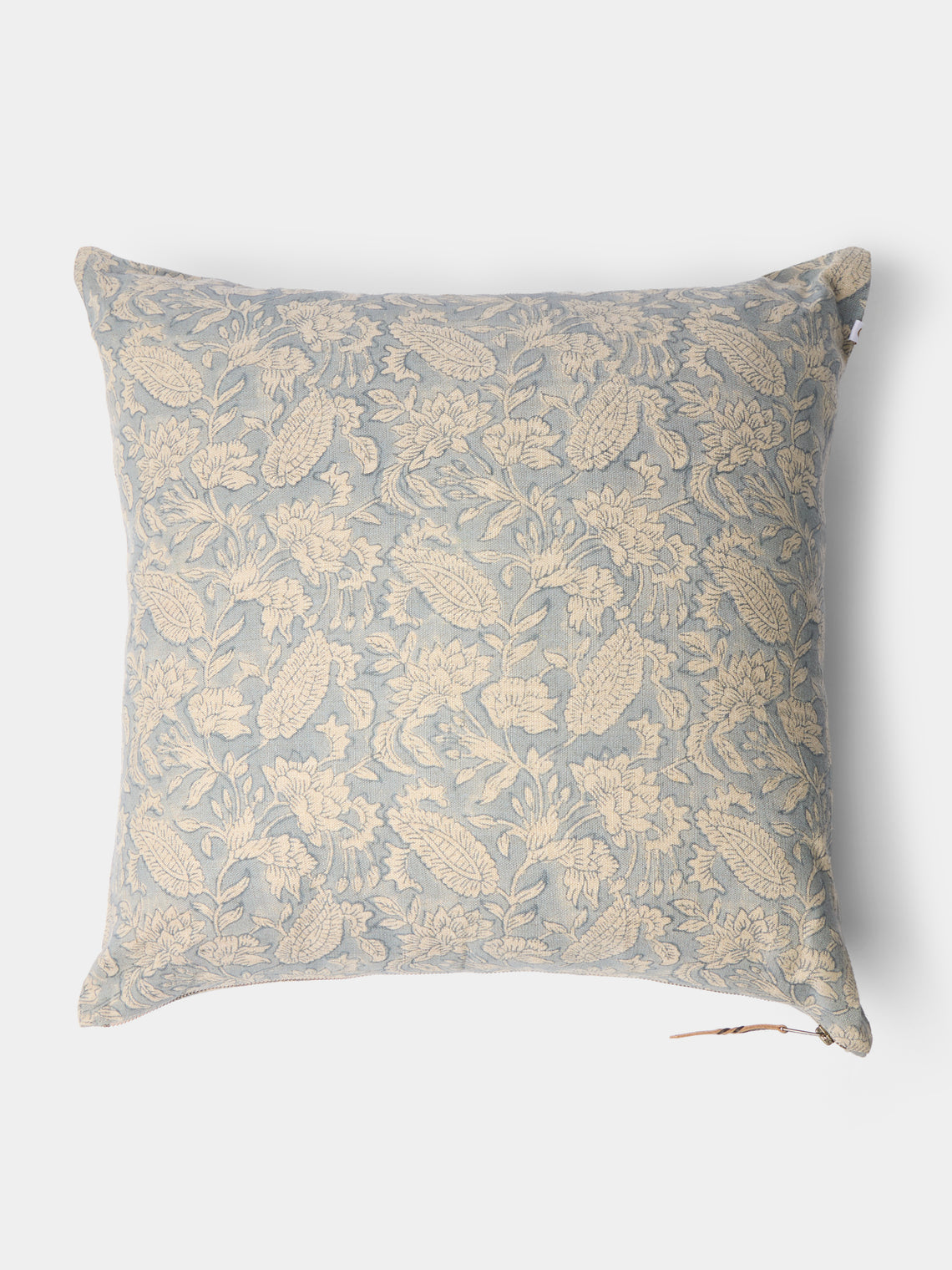 Chamois - Block-Printed Linen Cushions – 19.5in/50cm (Set of 2) - Cream - ABASK