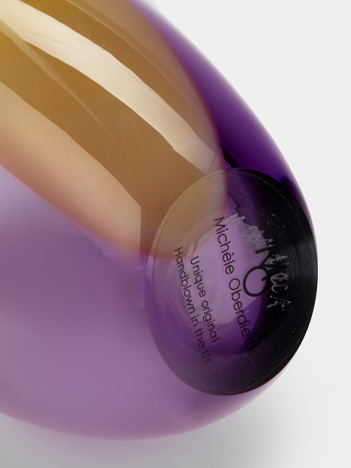 Michele Oberdieck - Bottle Hand-Blown Glass Vase (14in/35cm) - Purple - ABASK