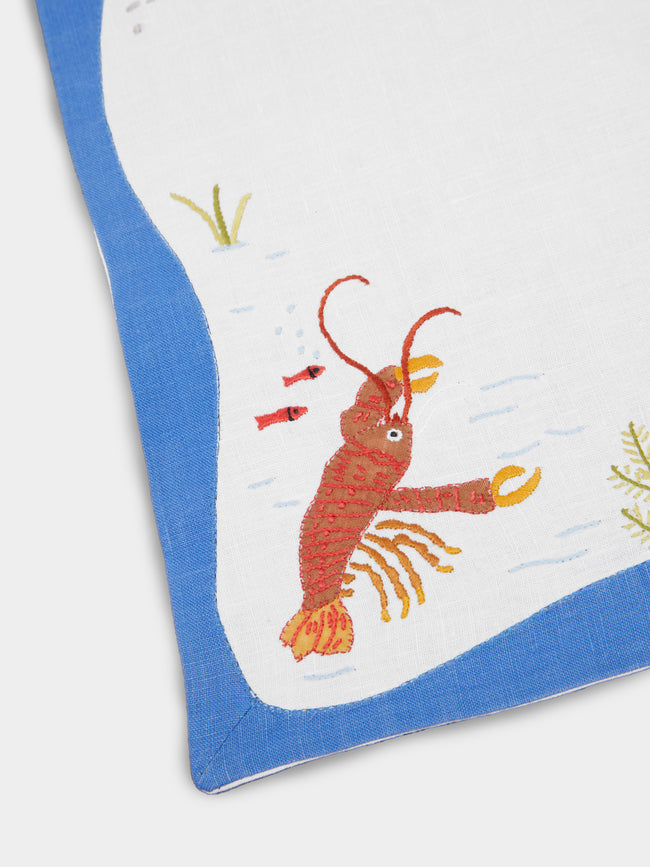 Taf Firenze - Sea Life Hand-Embroidered Linen Placemats (Set of 6) -  - ABASK