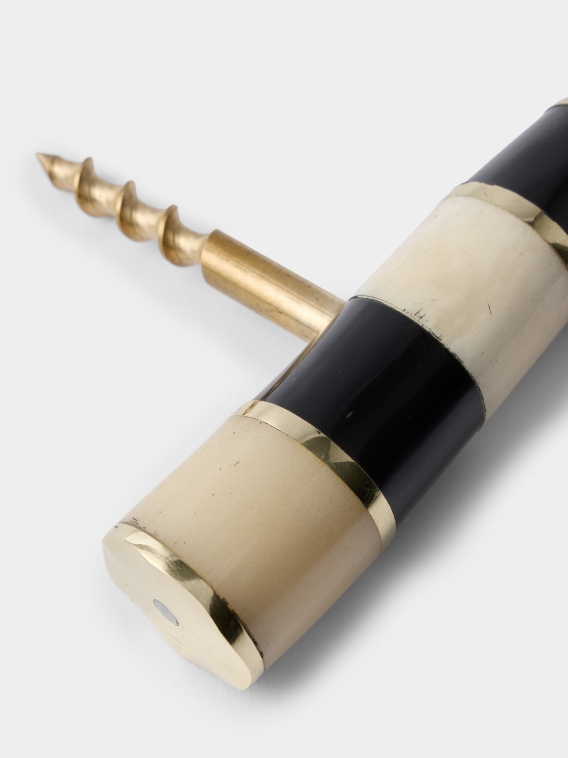 Poglia - Horn, Bone and Brass Corkscrew - Black - ABASK