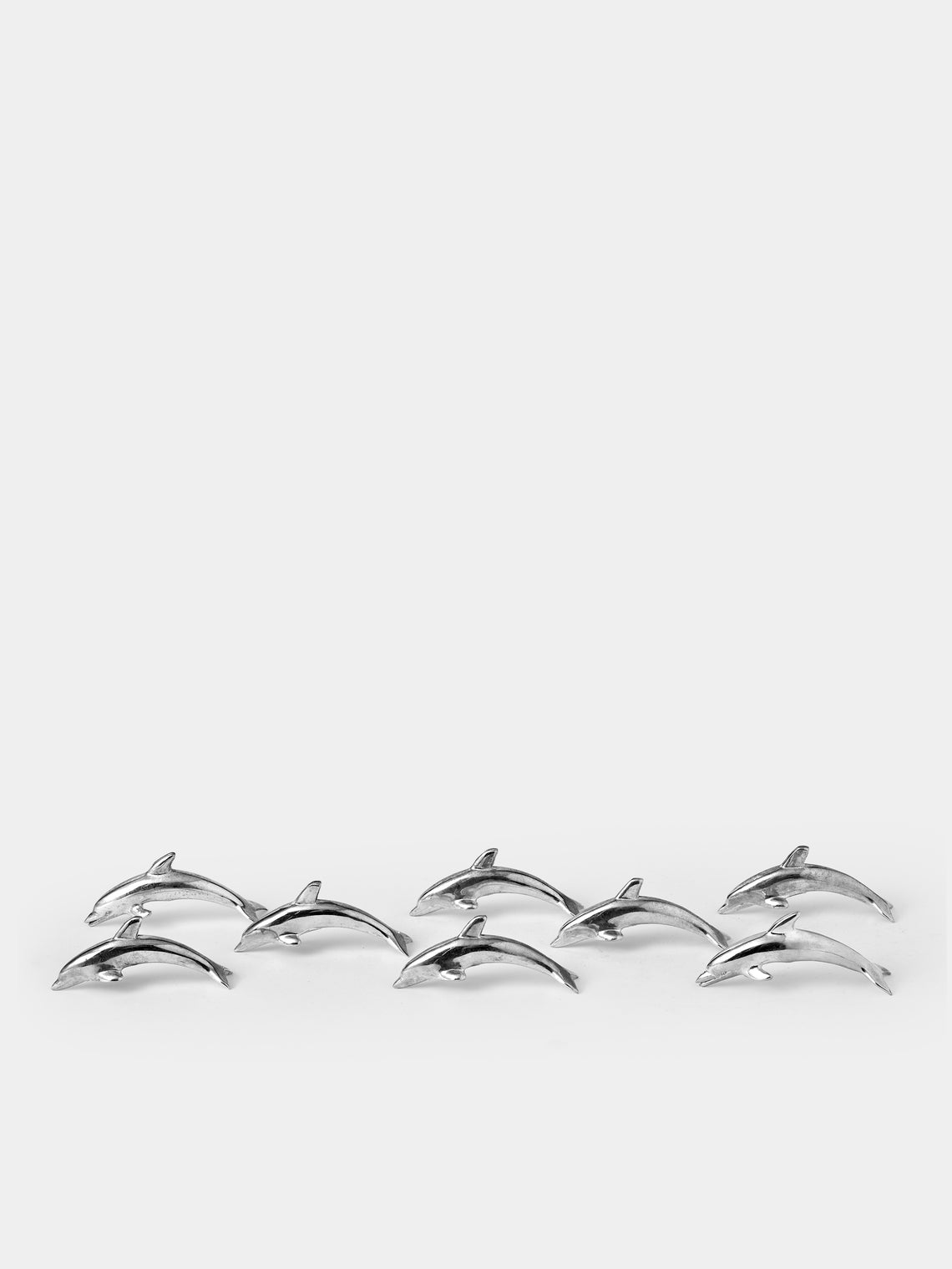 Antique and Vintage - Mid-Century Silver-Plated Dolphin Knife Rests (Set of 8) - Silver - ABASK