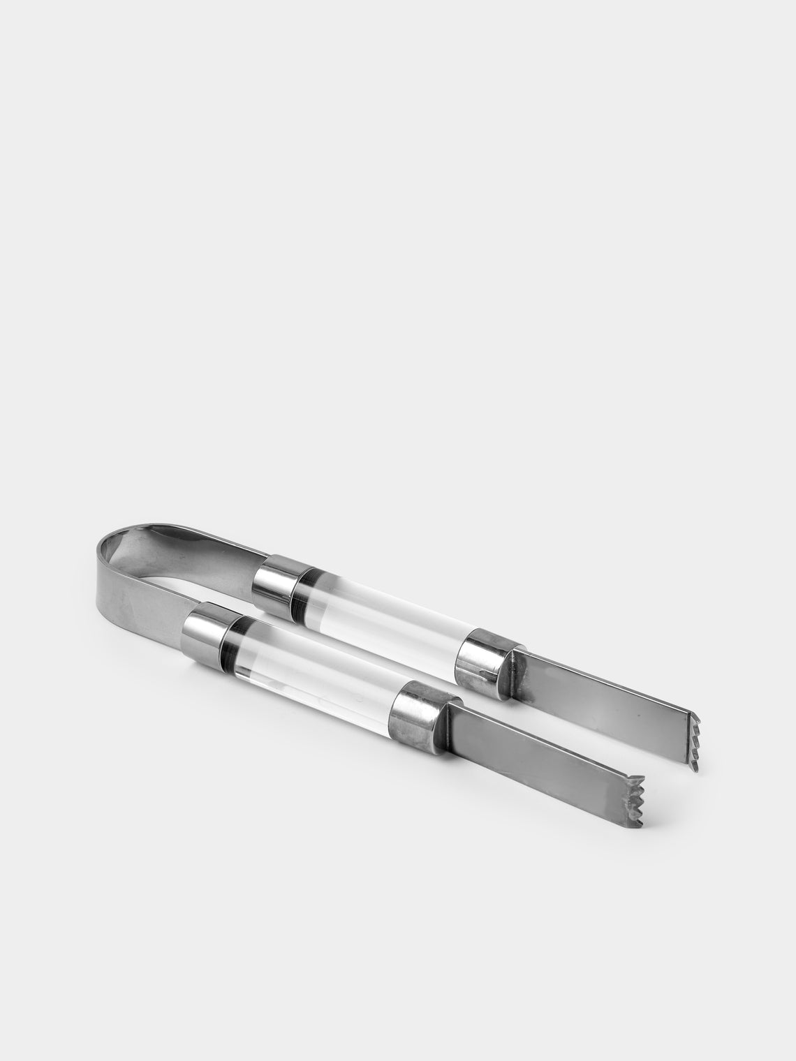 Antique and Vintage - Mid-Century Chrome Ice Tongs - Silver - ABASK