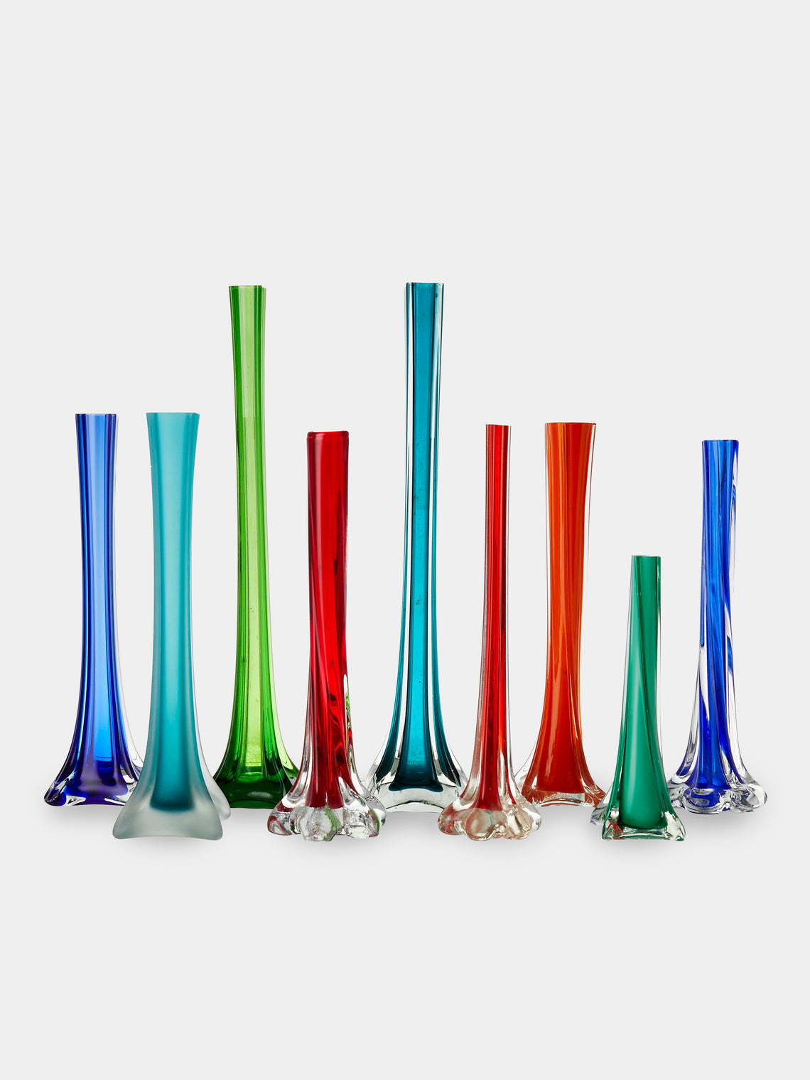 Antique and Vintage - 20th-Century Schneider Glass Bud Vases (Set of 9) - Multiple - ABASK - 