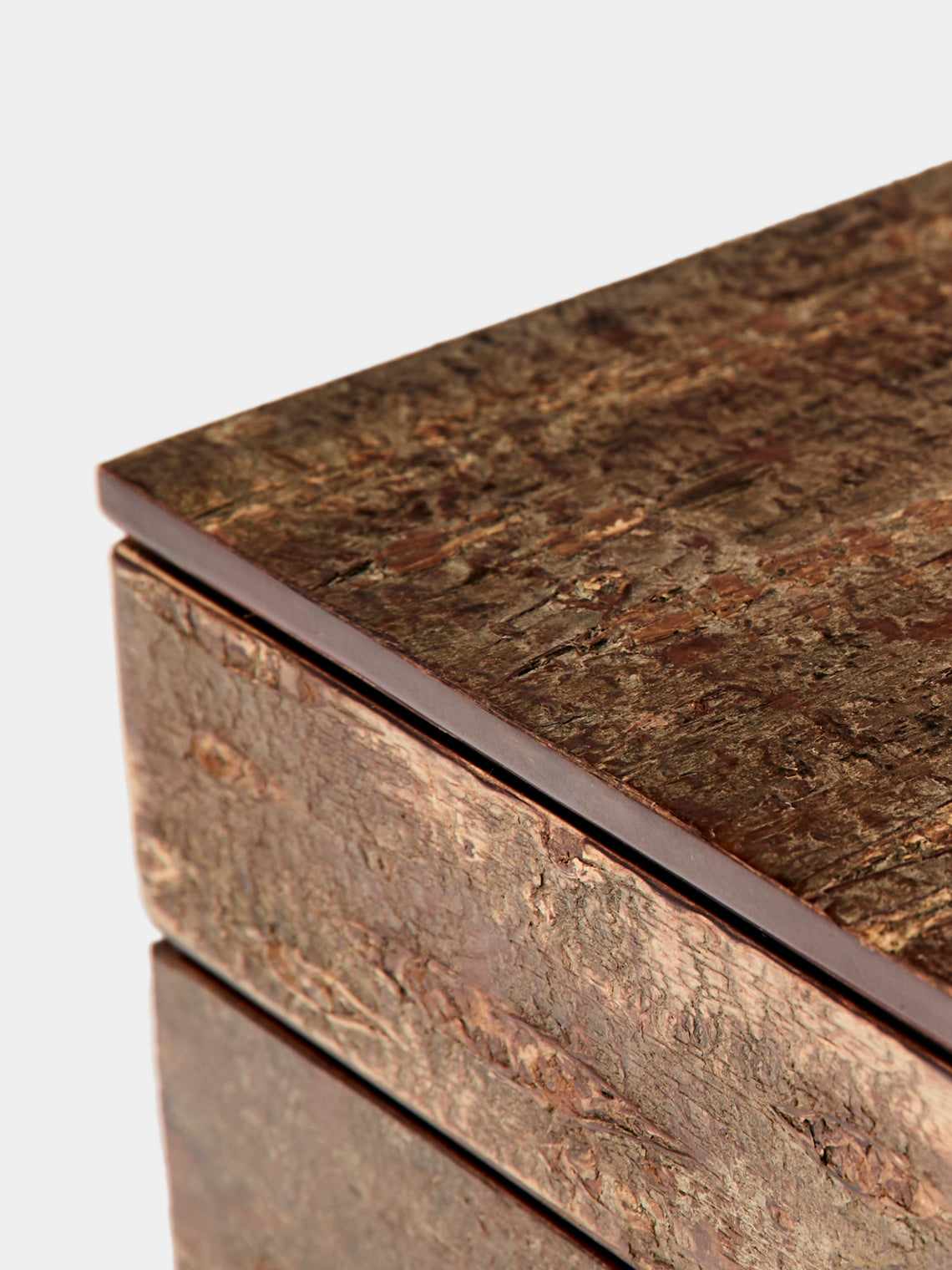 Denshiro - Cherry Bark Two-Tier Storage Box - Brown - ABASK