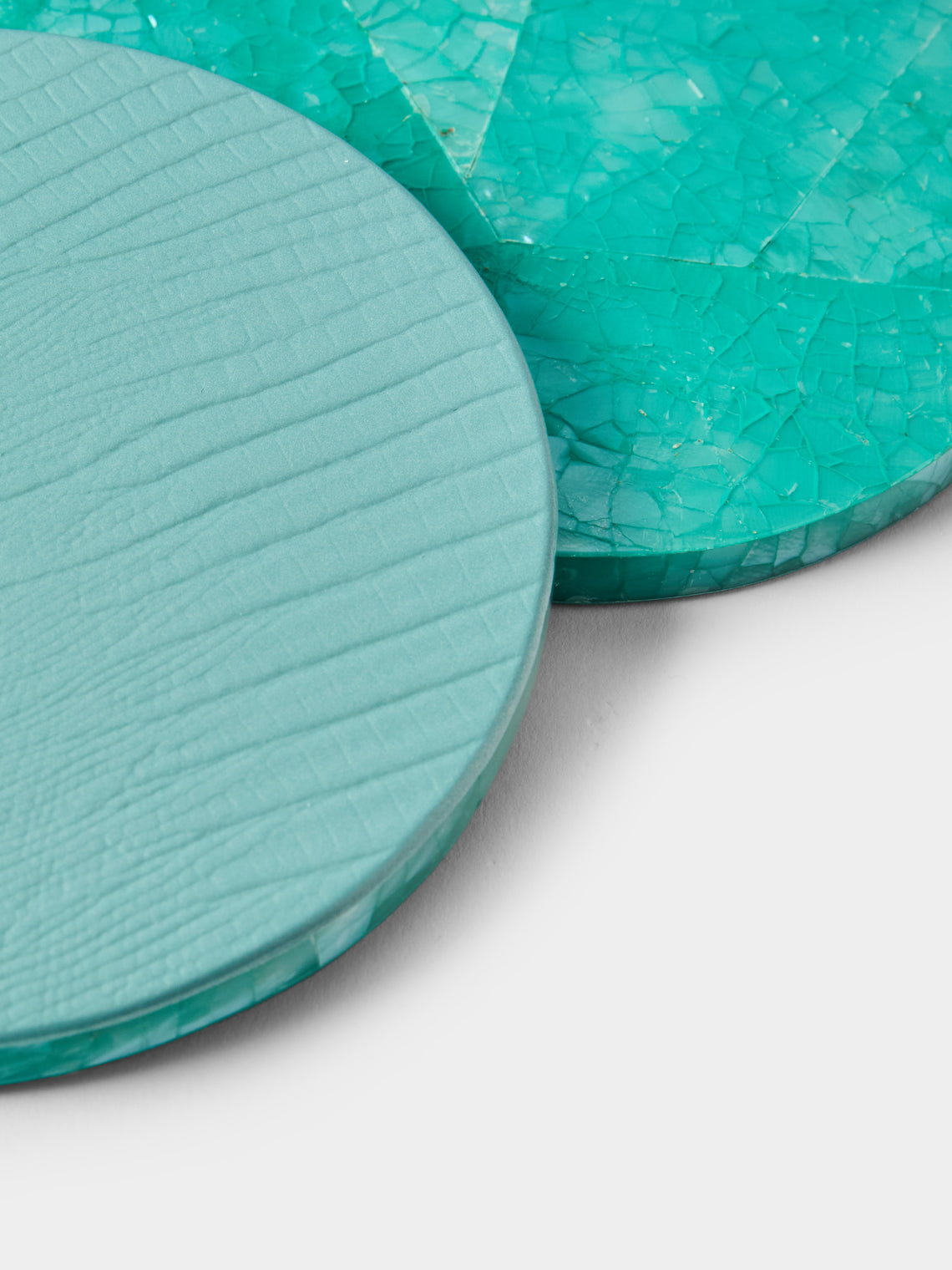 Objet Luxe - Mother-of-Pearl Coasters (Set of 6) - Blue - ABASK