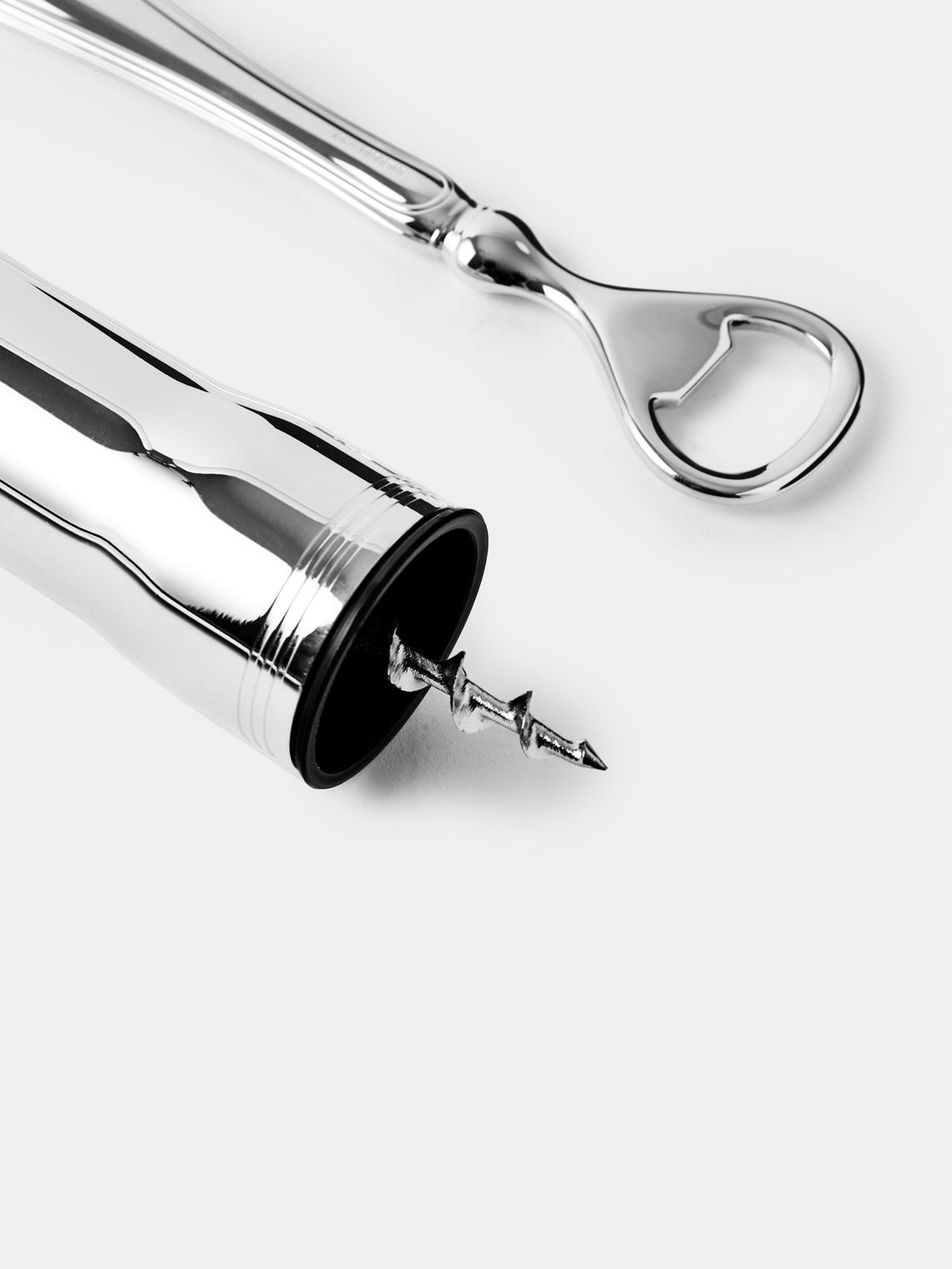 Greggio - Manhattan Silver-Plated Corkscrew and Bottle Opener - Silver - ABASK