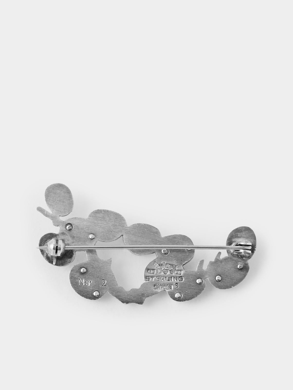 Antique and Vintage - 1954 Wiwen Nilsson Twig Sterling Silver Brooch - Silver - ABASK