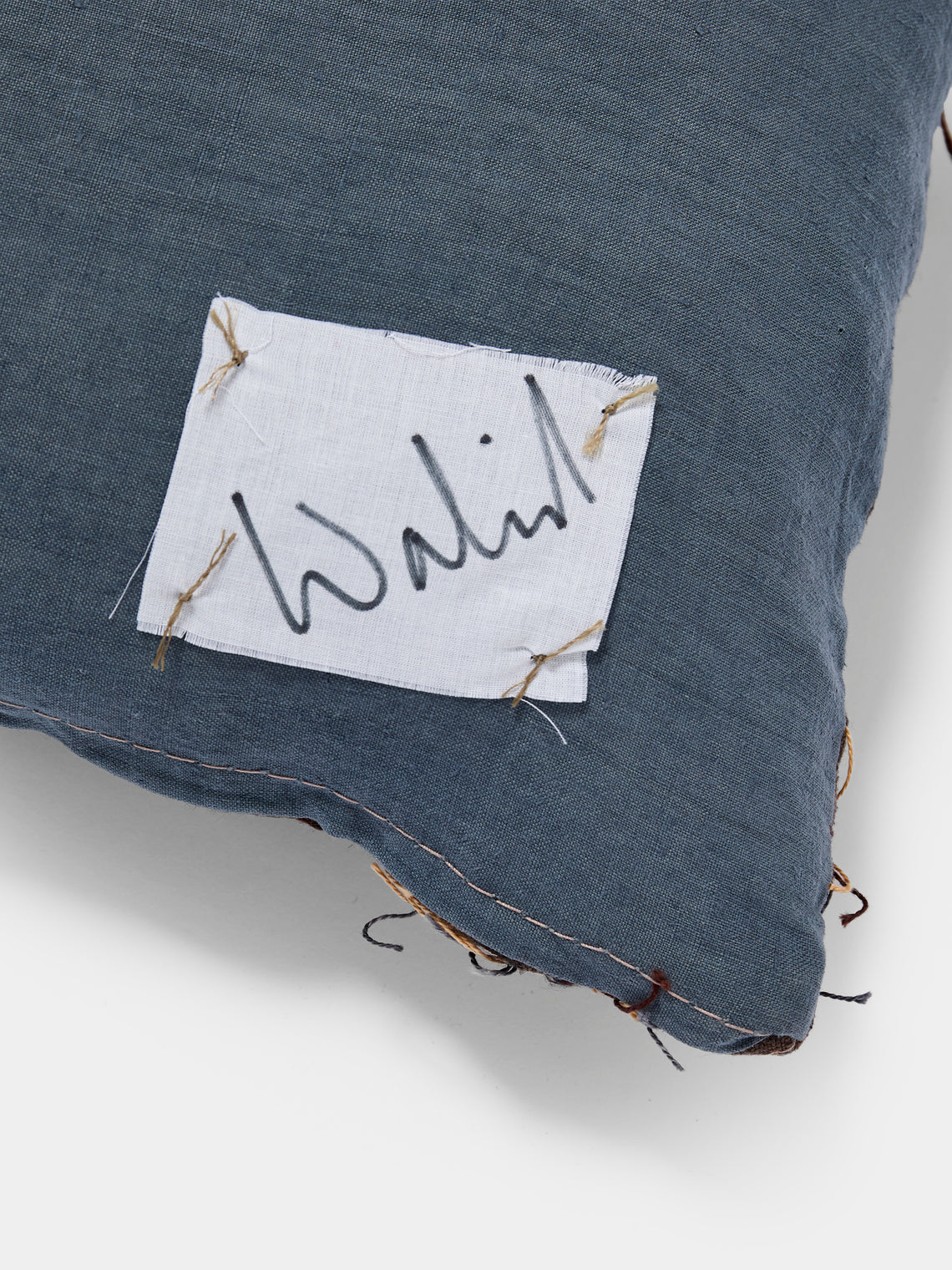 By Walid - 1920s French Needlepoint Wool and Damask Pillow (21.5in/55cm) - Multiple - ABASK
