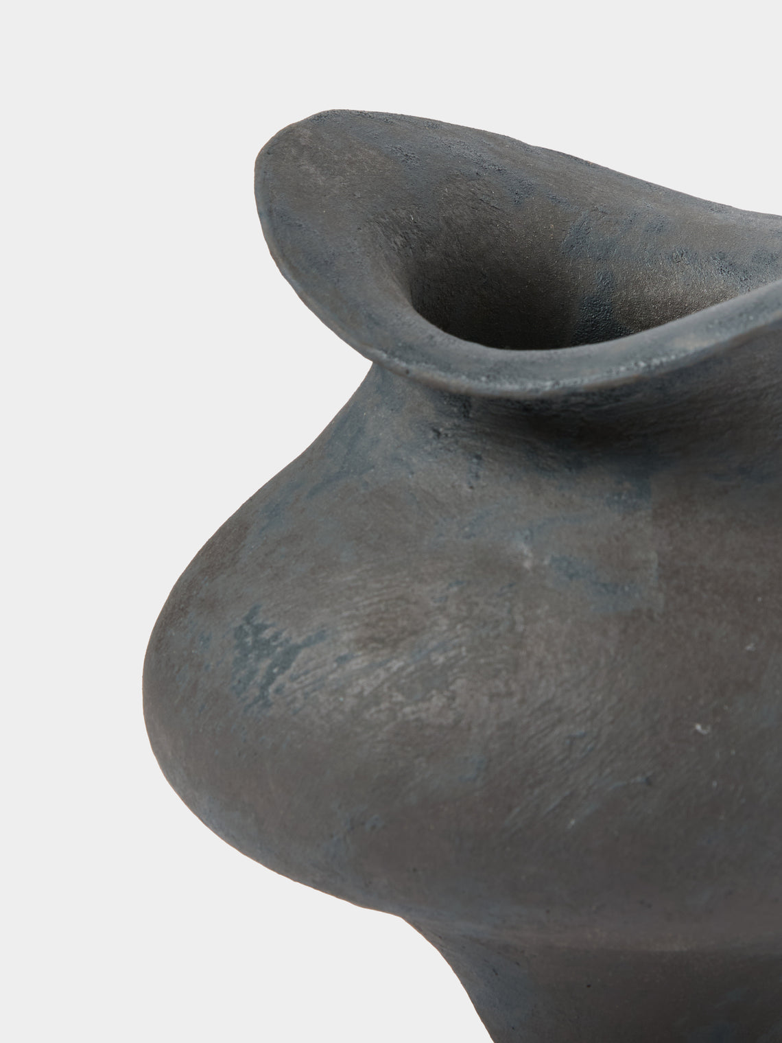 By Raffaella - Silvia Hand-Coiled Stoneware Vase (7in/18cm) - Gray - ABASK
