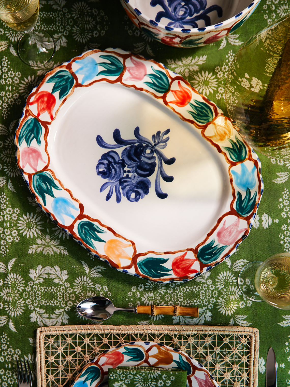 Multiple Hand-Painted Serving Platter by Zsuzsanna Nyul | ABASK