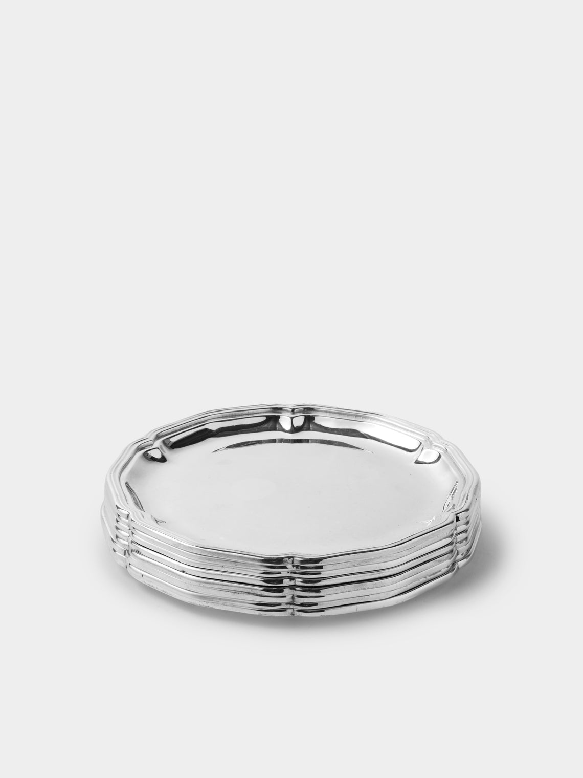 Antique and Vintage - 1950s Silver-Plated Bottle Coasters (Set of 8) - Silver - ABASK