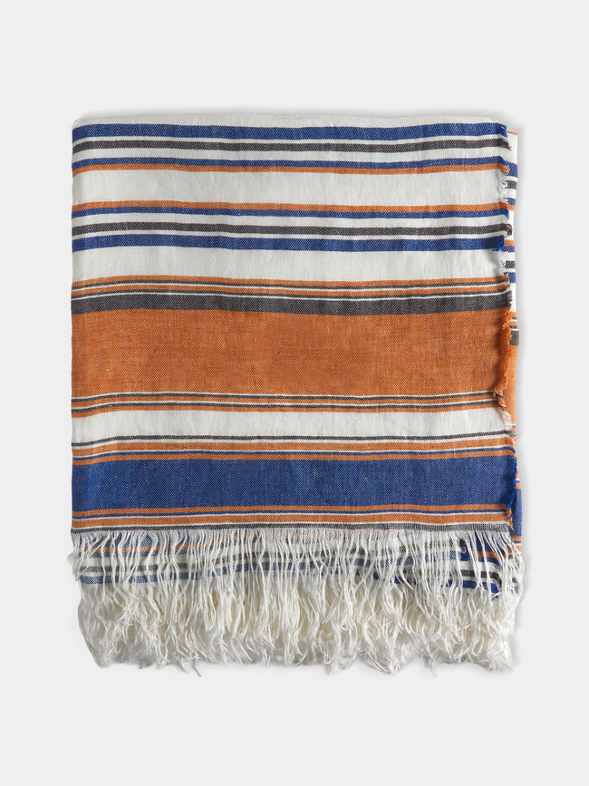 The House of Lyria - Canche Handwoven Linen and Cotton Blanket (91in/2.3m) - Orange - ABASK - 