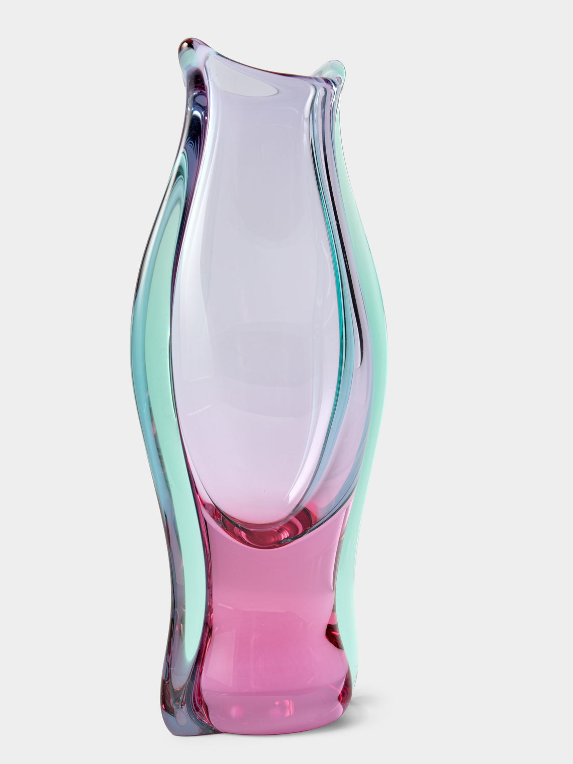 Antique and Vintage - 1970s Sommerso Murano Glass Vase (11in/28cm) - Pink - ABASK