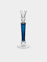 Theresienthal - Memphis Hand-Blown Crystal Candlestick (Set of 2) - Blue - ABASK- 