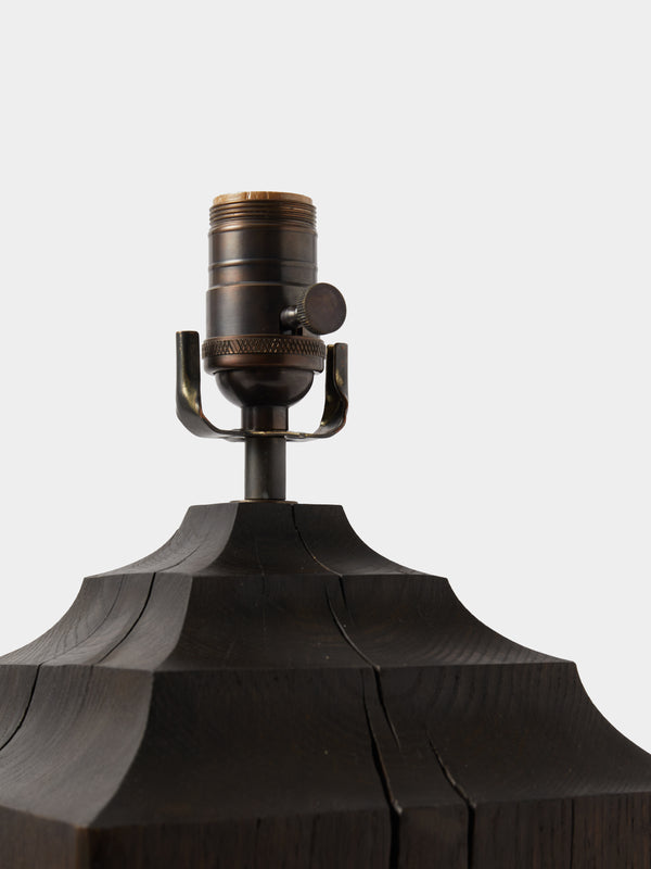 Jamie Gaunt Designs - No. 4 Scorched Oak XL Table Lamp - Black - ABASK